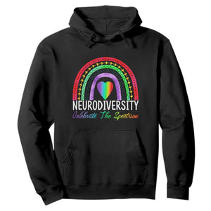 Neurodiversity Hoodie Autism Spectrum ASD ADHD Rainbow Boho TS02 Black Print Your Wear