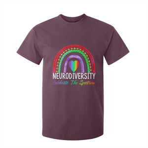 Neurodiversity T Shirt For Kid Autism Spectrum ASD ADHD Rainbow Boho TS02 Maroon Print Your Wear