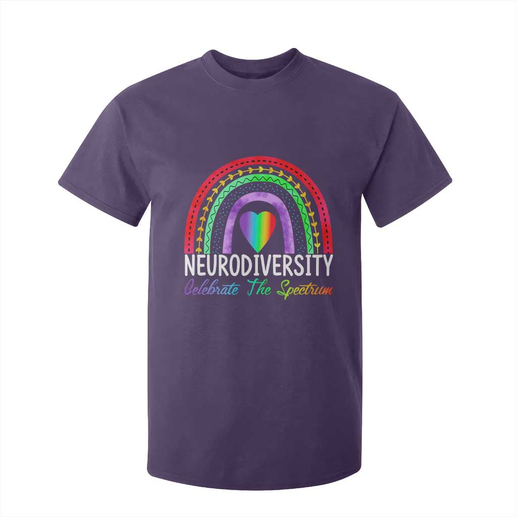 Neurodiversity T Shirt For Kid Autism Spectrum ASD ADHD Rainbow Boho TS02 Purple Print Your Wear