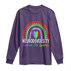 Neurodiversity Long Sleeve Shirt Autism Spectrum ASD ADHD Rainbow Boho TS02 Purple Print Your Wear