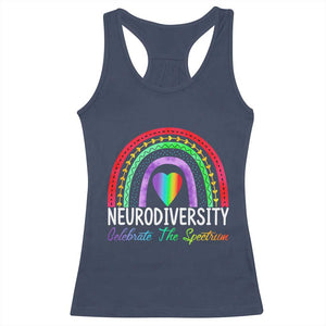 Neurodiversity Racerback Tank Top Autism Spectrum ASD ADHD Rainbow Boho TS02 Navy Print Your Wear