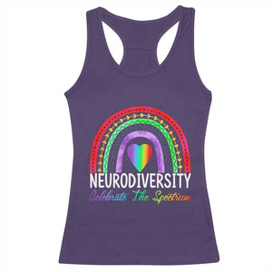 Neurodiversity Racerback Tank Top Autism Spectrum ASD ADHD Rainbow Boho TS02 Purple Print Your Wear