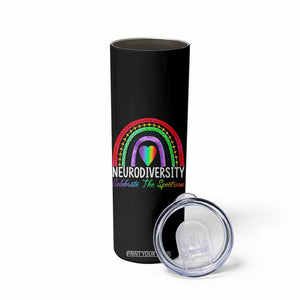 Neurodiversity Skinny Tumbler Autism Spectrum ASD ADHD Rainbow Boho TS02 Print Your Wear