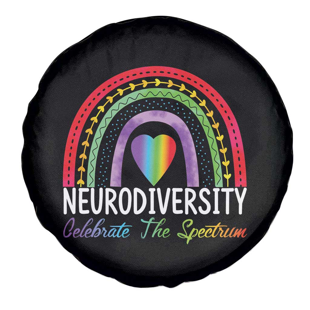 Neurodiversity Spare Tire Cover Autism Spectrum ASD ADHD Rainbow Boho TS02 Print Your Wear