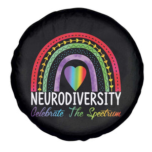 Neurodiversity Spare Tire Cover Autism Spectrum ASD ADHD Rainbow Boho TS02 Print Your Wear