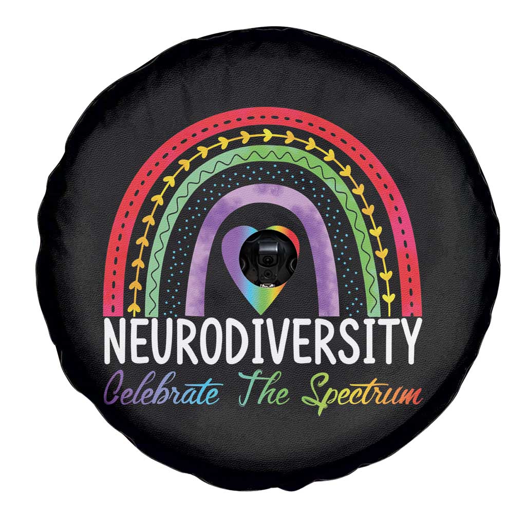 Neurodiversity Spare Tire Cover Autism Spectrum ASD ADHD Rainbow Boho TS02 Print Your Wear