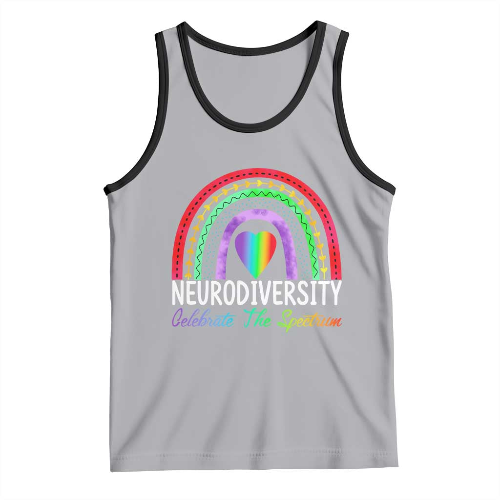 Neurodiversity Tank Top Autism Spectrum ASD ADHD Rainbow Boho TS02 Athletic Heather Black Print Your Wear