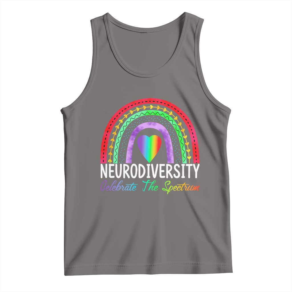 Neurodiversity Tank Top Autism Spectrum ASD ADHD Rainbow Boho TS02 Deep Heather Print Your Wear