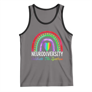 Neurodiversity Tank Top Autism Spectrum ASD ADHD Rainbow Boho TS02 Deep Heather Black Print Your Wear