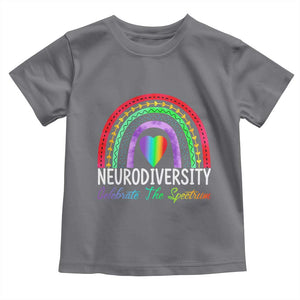 Neurodiversity Toddler T Shirt Autism Spectrum ASD ADHD Rainbow Boho TS02 Charcoal Print Your Wear