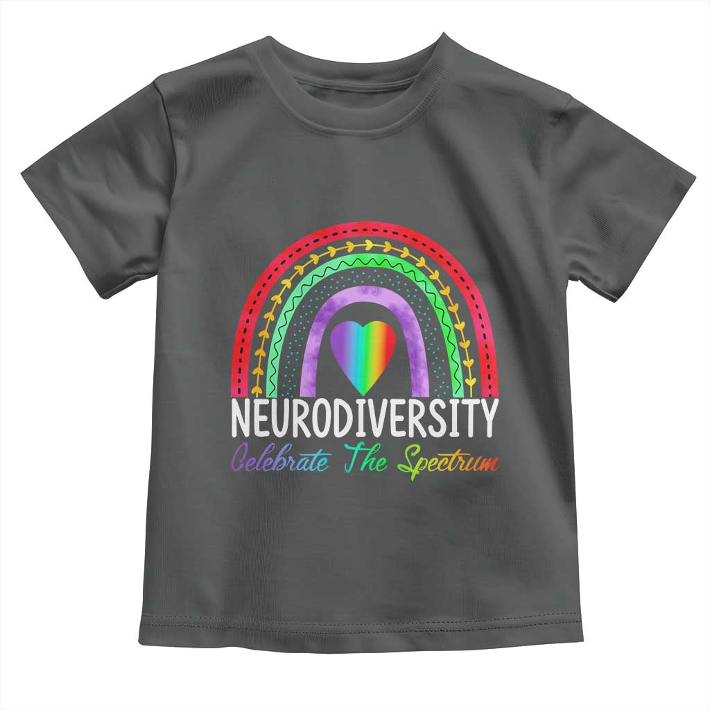 Neurodiversity Toddler T Shirt Autism Spectrum ASD ADHD Rainbow Boho TS02 Dark Heather Print Your Wear