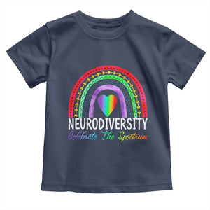 Neurodiversity Toddler T Shirt Autism Spectrum ASD ADHD Rainbow Boho TS02 Navy Print Your Wear