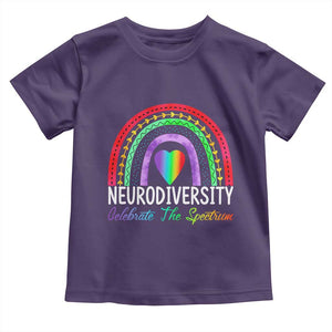 Neurodiversity Toddler T Shirt Autism Spectrum ASD ADHD Rainbow Boho TS02 Purple Print Your Wear