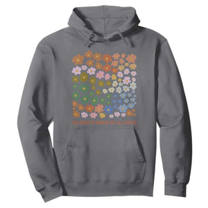 Neurodiversity Boho Floral Hoodie Celebrate Minds of All Kinds Autism ADHD ASD TS02 Charcoal Print Your Wear