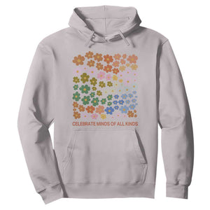 Neurodiversity Boho Floral Hoodie Celebrate Minds of All Kinds Autism ADHD ASD TS02 Ice Gray Print Your Wear