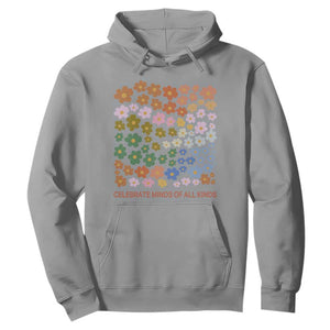 Neurodiversity Boho Floral Hoodie Celebrate Minds of All Kinds Autism ADHD ASD TS02 Sport Gray Print Your Wear