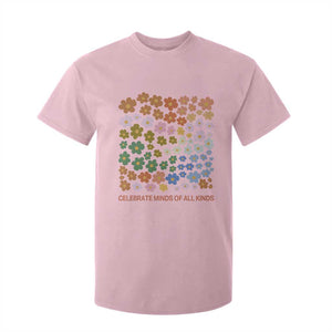 Neurodiversity Boho Floral T Shirt For Kid Celebrate Minds of All Kinds Autism ADHD ASD TS02 Light Pink Print Your Wear