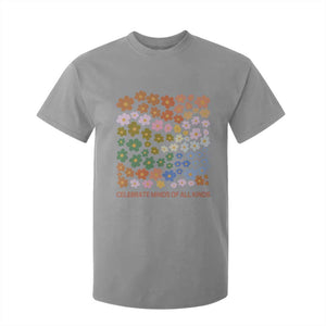 Neurodiversity Boho Floral T Shirt For Kid Celebrate Minds of All Kinds Autism ADHD ASD TS02 Sport Gray Print Your Wear