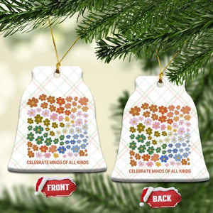 Neurodiversity Boho Floral Ceramic Ornament Celebrate Minds of All Kinds Autism ADHD ASD TS02 Print Your Wear