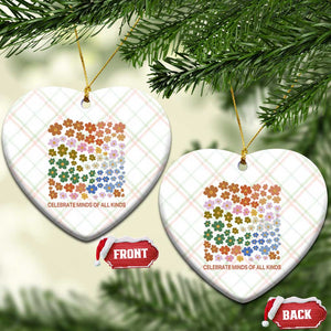 Neurodiversity Boho Floral Ceramic Ornament Celebrate Minds of All Kinds Autism ADHD ASD TS02 Print Your Wear