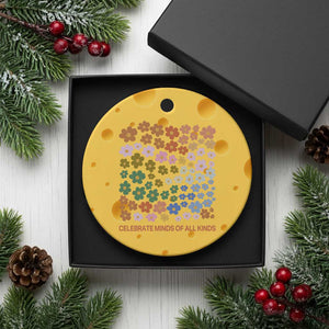Neurodiversity Boho Floral Ceramic Ornament Celebrate Minds of All Kinds Autism ADHD ASD TS02 1pc Yellow Cheese Print Your Wear