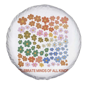 Neurodiversity Boho Floral Spare Tire Cover Celebrate Minds of All Kinds Autism ADHD ASD TS02 Print Your Wear