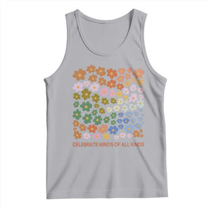 Neurodiversity Boho Floral Tank Top Celebrate Minds of All Kinds Autism ADHD ASD TS02 Athletic Heather Print Your Wear