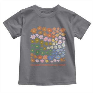 Neurodiversity Boho Floral Toddler T Shirt Celebrate Minds of All Kinds Autism ADHD ASD TS02 Charcoal Print Your Wear
