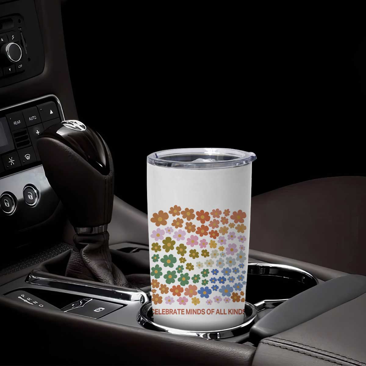 Neurodiversity Boho Floral Tumbler Cup Celebrate Minds of All Kinds Autism ADHD ASD TS02 Print Your Wear