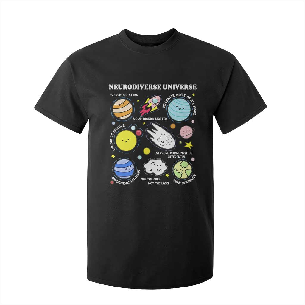 Neurodiverse Universe T Shirt For Kid Autism Awareness ADHD ASD Neurodiversity TS02 Black Print Your Wear
