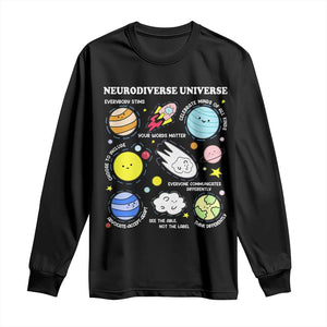 Neurodiverse Universe Long Sleeve Shirt Autism Awareness ADHD ASD Neurodiversity TS02 Black Print Your Wear
