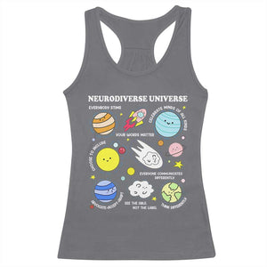Neurodiverse Universe Racerback Tank Top Autism Awareness ADHD ASD Neurodiversity TS02 Charcoal Print Your Wear