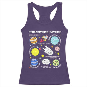 Neurodiverse Universe Racerback Tank Top Autism Awareness ADHD ASD Neurodiversity TS02 Purple Print Your Wear