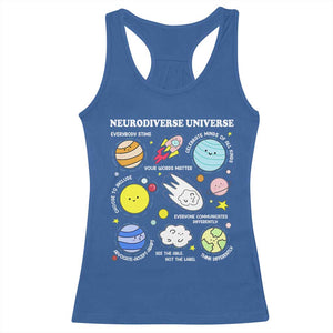 Neurodiverse Universe Racerback Tank Top Autism Awareness ADHD ASD Neurodiversity TS02 Royal Blue Print Your Wear