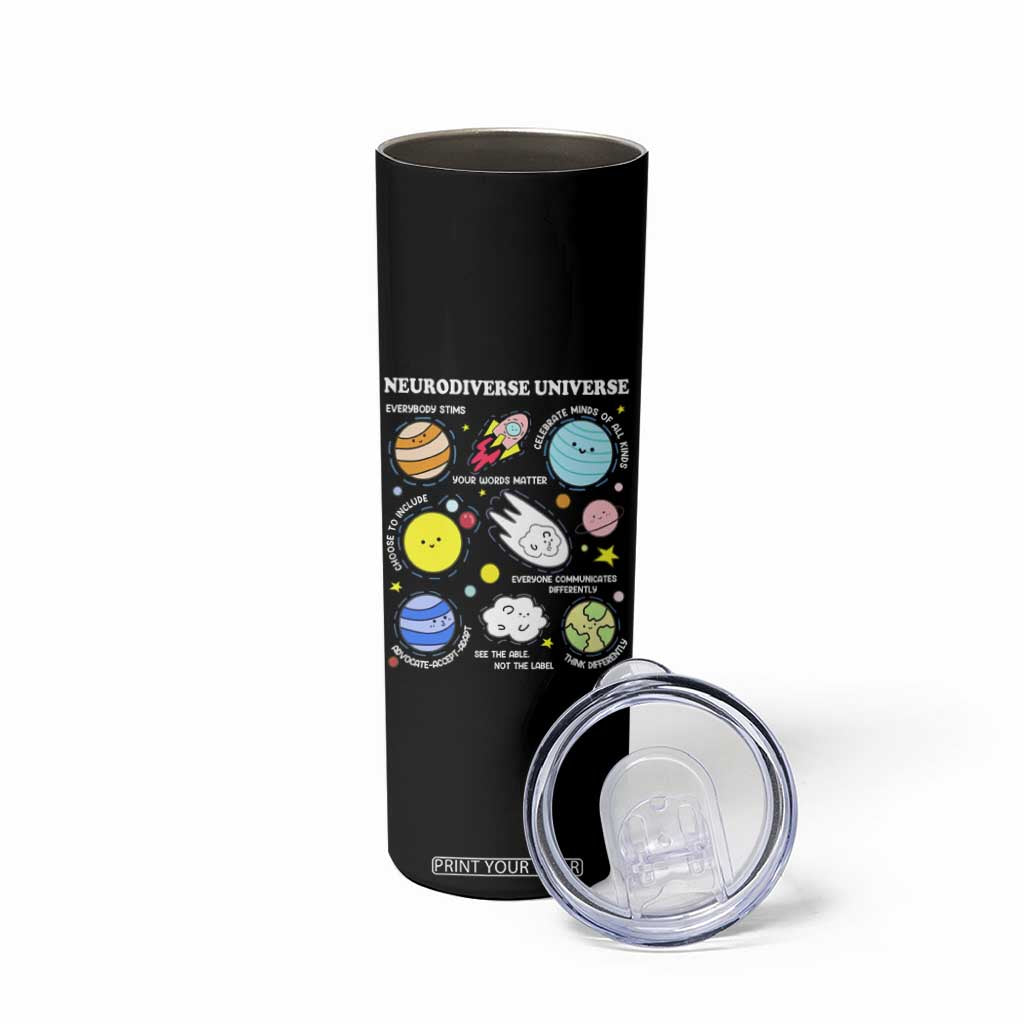 Neurodiverse Universe Skinny Tumbler Autism Awareness ADHD ASD Neurodiversity TS02 Print Your Wear