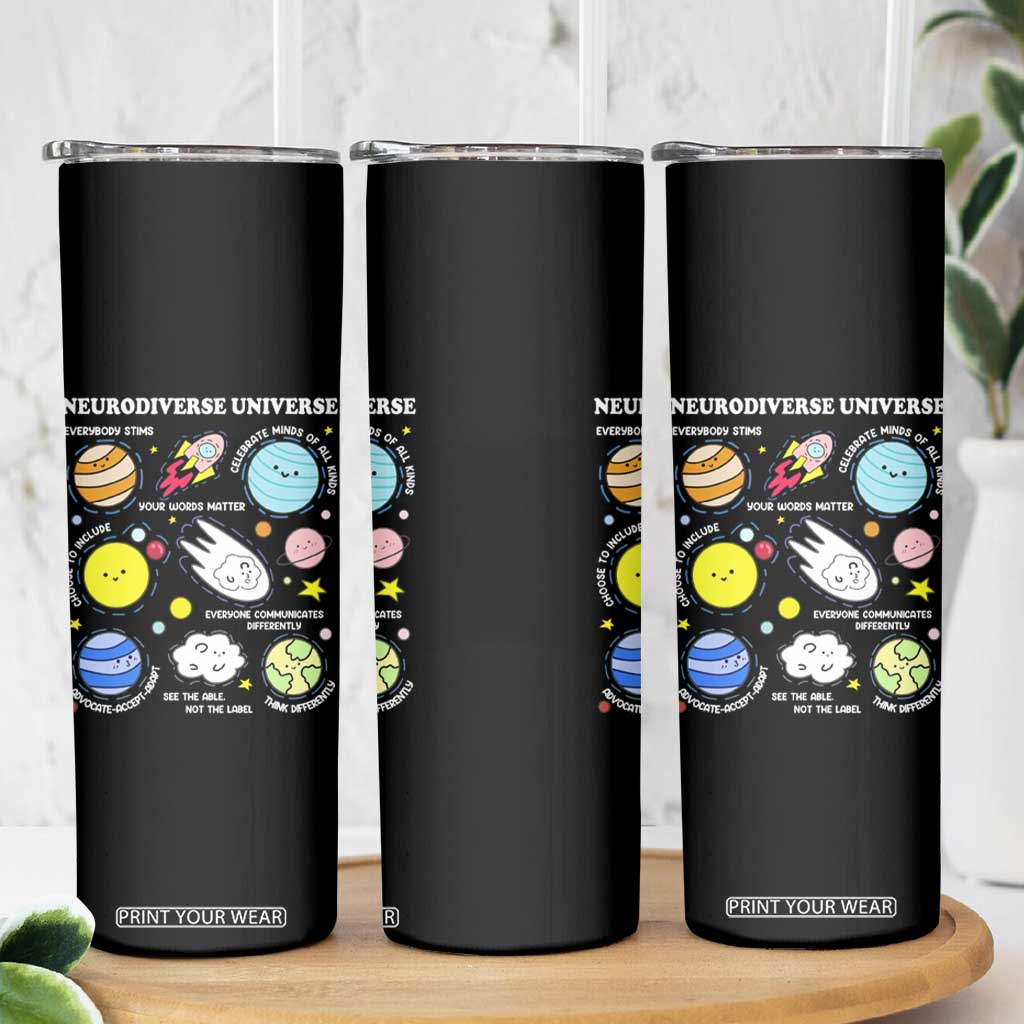 Neurodiverse Universe Skinny Tumbler Autism Awareness ADHD ASD Neurodiversity TS02 Print Your Wear