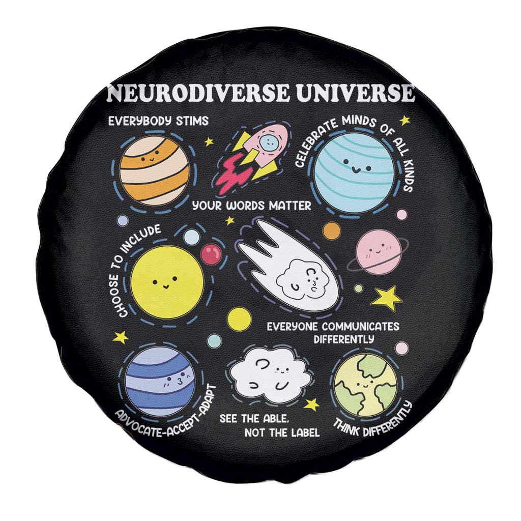 Neurodiverse Universe Spare Tire Cover Autism Awareness ADHD ASD Neurodiversity TS02 Print Your Wear