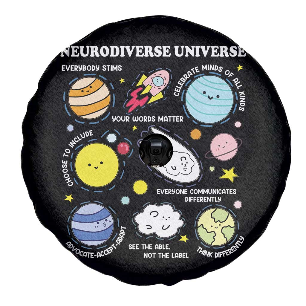 Neurodiverse Universe Spare Tire Cover Autism Awareness ADHD ASD Neurodiversity TS02 Print Your Wear