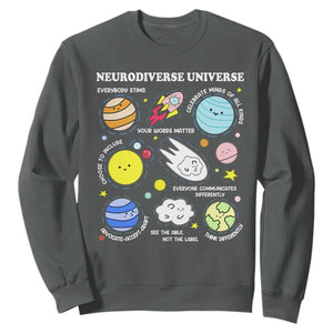 Neurodiverse Universe Sweatshirt Autism Awareness ADHD ASD Neurodiversity TS02 Dark Heather Print Your Wear