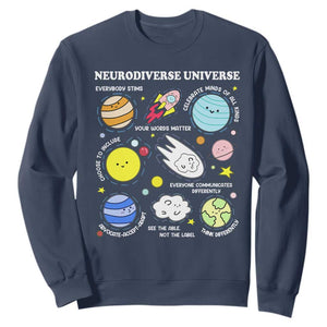 Neurodiverse Universe Sweatshirt Autism Awareness ADHD ASD Neurodiversity TS02 Navy Print Your Wear