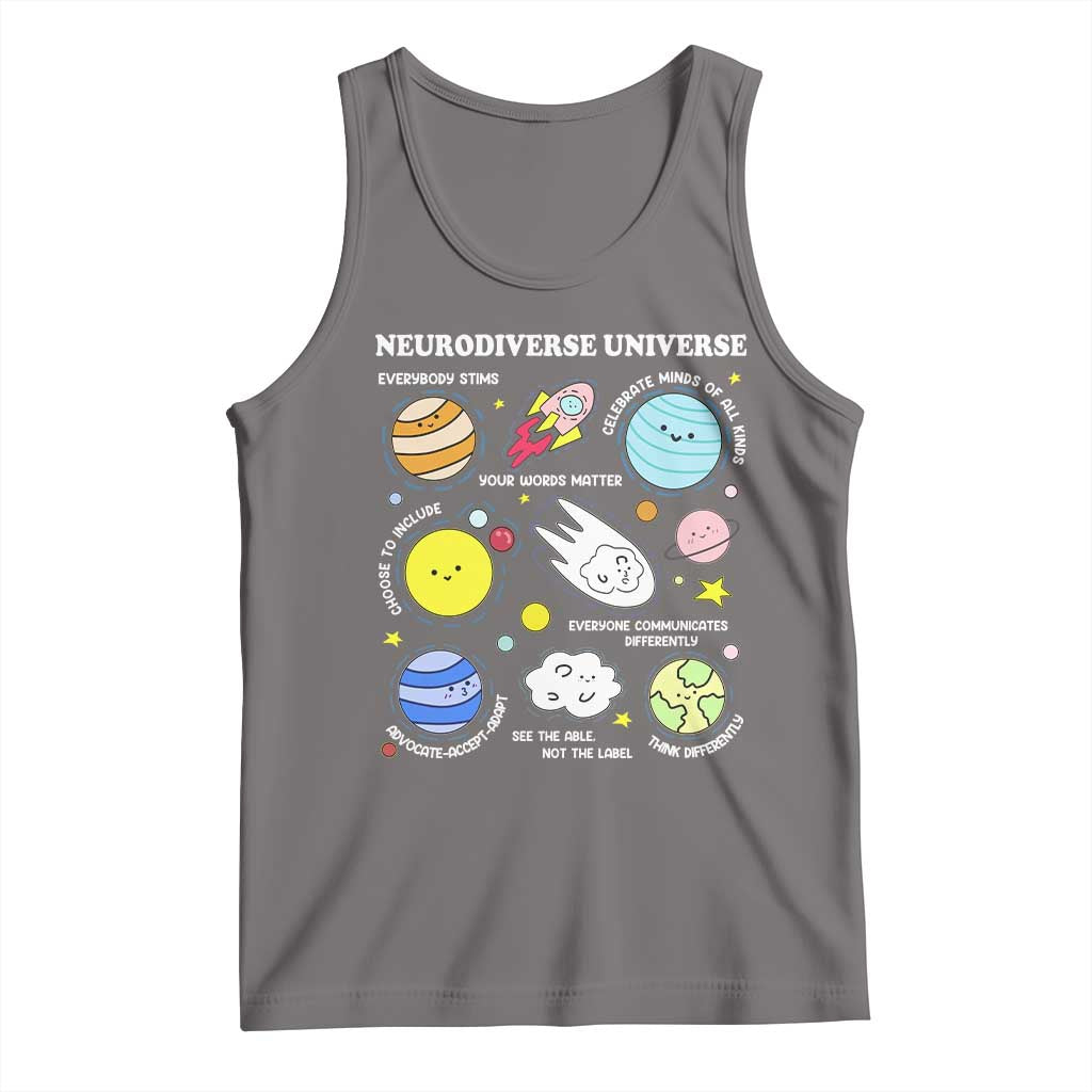Neurodiverse Universe Tank Top Autism Awareness ADHD ASD Neurodiversity TS02 Deep Heather Print Your Wear