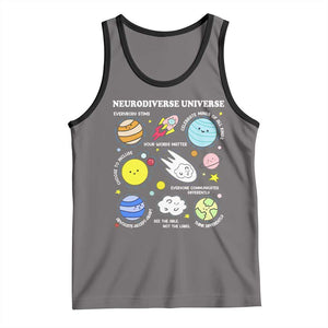 Neurodiverse Universe Tank Top Autism Awareness ADHD ASD Neurodiversity TS02 Deep Heather Black Print Your Wear