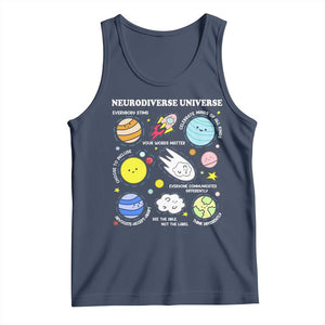 Neurodiverse Universe Tank Top Autism Awareness ADHD ASD Neurodiversity TS02 Navy Print Your Wear
