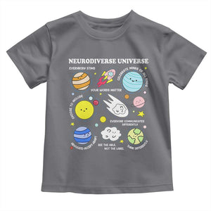 Neurodiverse Universe Toddler T Shirt Autism Awareness ADHD ASD Neurodiversity TS02 Charcoal Print Your Wear