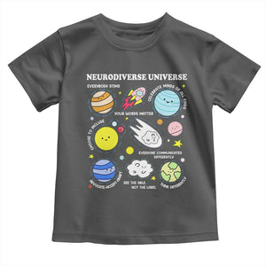Neurodiverse Universe Toddler T Shirt Autism Awareness ADHD ASD Neurodiversity TS02 Dark Heather Print Your Wear