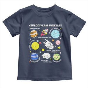 Neurodiverse Universe Toddler T Shirt Autism Awareness ADHD ASD Neurodiversity TS02 Navy Print Your Wear