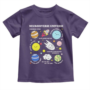 Neurodiverse Universe Toddler T Shirt Autism Awareness ADHD ASD Neurodiversity TS02 Purple Print Your Wear