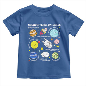 Neurodiverse Universe Toddler T Shirt Autism Awareness ADHD ASD Neurodiversity TS02 Royal Blue Print Your Wear