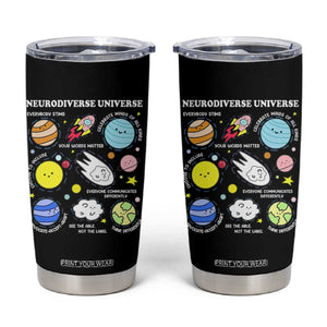 Neurodiverse Universe Tumbler Cup Autism Awareness ADHD ASD Neurodiversity TS02 Black Print Your Wear