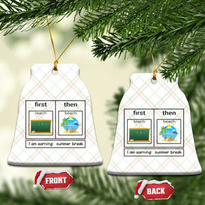 Funny Teacher Summer Break Ceramic Ornament First Teach Then Beach Vacation Mode TS02 Print Your Wear